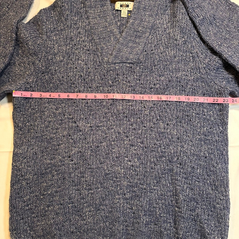 Joseph Abboud Wool Linen Shawl Collar Sweater | XXL Textured Knit - Picture 4 of 7